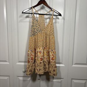 Paani Babydoll Top Women M Boho Patchwork Cottagecore Floral Y2K Festival Core